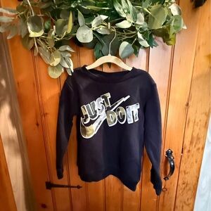 Nike Kids Black and Gold Just Do It Hoodie